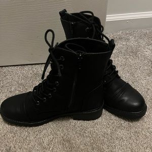 Black combat boots